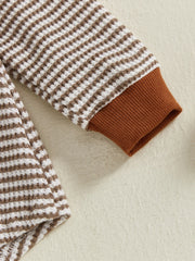 Baby Boy Long Sleeve Striped Rugby Romper