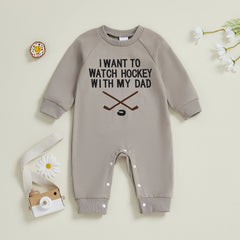 3-18M Unisex Baby Hockey Sweatshirt Romper