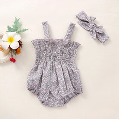 Baby Girl Summer Floral Plaid Onesie