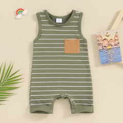 Baby Boy Striped Sleeveless Romper