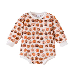 Unisex Baby Pumpkin Print Long-Sleeve Onesie