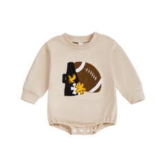 Newborn Rugby Embroidered Long Sleeve sweatshirt onesie