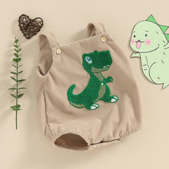 Unisex Sleeveless Dinosaur/Shark Embroidery Romper
