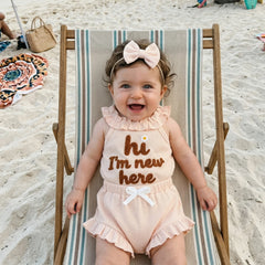 Baby Girl Letter Floral Embroidery Outfit Set
