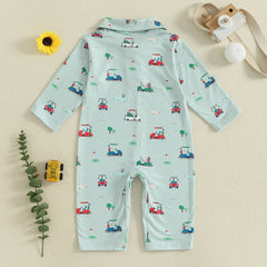 Baby Boys Golf Elements Print Rompers