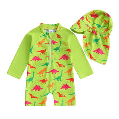 Baby Boys Rash Guard Swimsuit with Swim Cap | Comfy Tummies