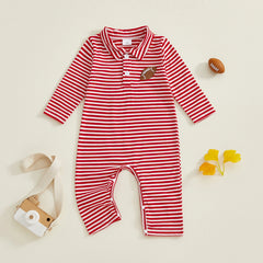 Baby Boy Striped Rugby Long Sleeve Football Romper