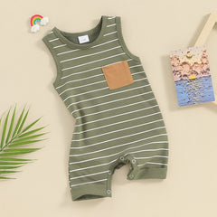 Baby Boy Striped Sleeveless Romper