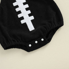 Newborn Unisex Sleeveless Football Embroidery Overalls