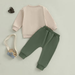 Baby Boys Truck Print Pullover & Pants Fall Set