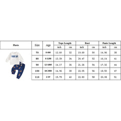 Baby Boys Letter Pullover & Rugby Pants Fall Outfit