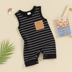 Baby Boy Striped Sleeveless Romper