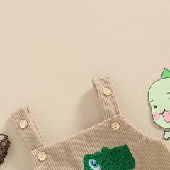 Unisex Sleeveless Dinosaur/Shark Embroidery Romper