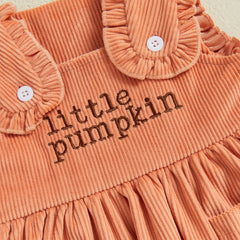 Baby Girl Sleeveless Top & Ruffle Shorts Pumpkin Halloween Set