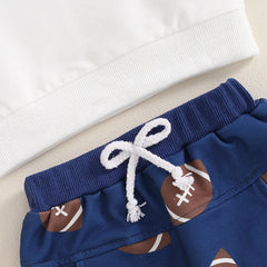 Baby Boys Letter Pullover & Rugby Pants Fall Outfit