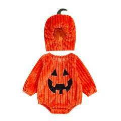 Unisex Baby Lone Sleeve Pumpkin Costume Romper with Hat