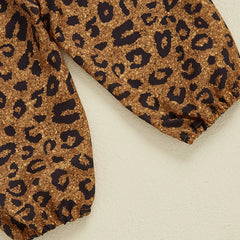 Baby Girl Leopard Romper, Pants & Headband Outfit