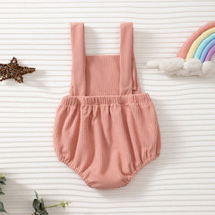 Infant Baby Girl Rainbow/Strawberry Embroidery Overalls