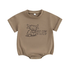 Baby Boy Western Cow Print Baby Romper