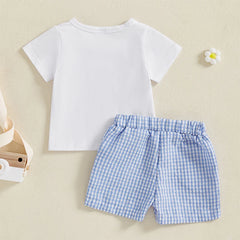 Boy Printed Tee & Elastic Waist Shorts Summer Set