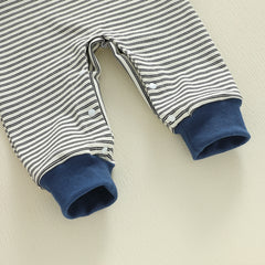 0-18M Newborn Baby Boy Striped Long Sleeve Romper
