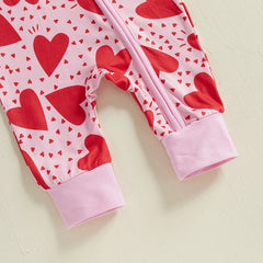 Baby Girl Heart Romper | Cozy Valentine’s Jumpsuit