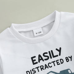 Baby Boys Truck Print Pullover & Pants Fall Set