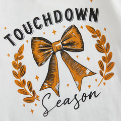 Baby Girl Romper, Flare Pants & Headband Set Football Outfit