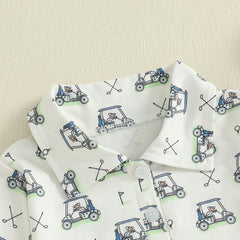 Baby Boys Golf Elements Print Rompers