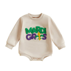 Baby Unisex Carnival Letter Embroidery Long-Sleeve Onesie