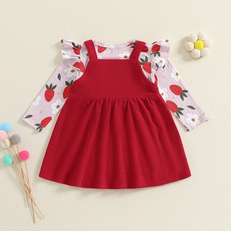 Baby Girl Floral Romper | Overall Dress Set