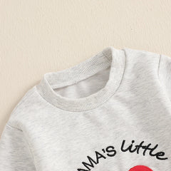 0–18M Baby Unisex Valentine’s Romper with Long Sleeves and Heart Embroidery