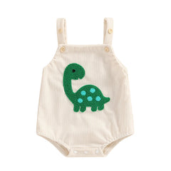 Unisex Sleeveless Dinosaur/Shark Embroidery Romper