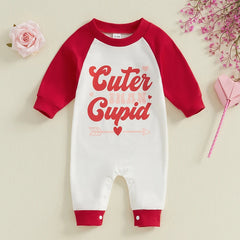 Baby Girls Valentine’s Long Sleeve Heart & Arrow Romper