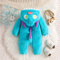 Toddler Boys Fleece Monster Halloween Costume Hooded Jumpsuit