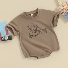 Baby Boy Western Cow Print Baby Romper