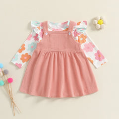 Baby Girl Floral Romper | Overall Dress Set