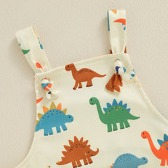 3-24M Newborn Baby Boy Dinosaur Overalls Romper