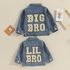 Baby Boys Letter Embroidery Denim Jacket