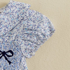 Baby Girls Onesie Bowknot Embroidered Print