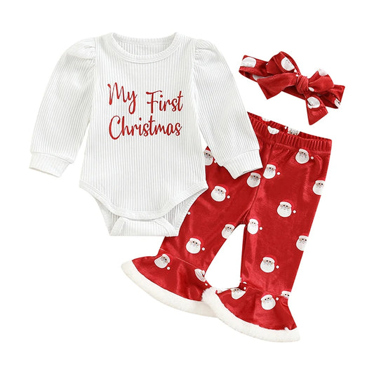 Baby Girls Long Sleeve Christmas Santa Outfit