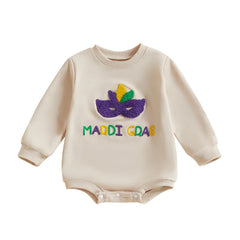 Baby Unisex Carnival Letter Embroidery Long-Sleeve Onesie