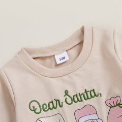 Toddler Baby Girl Santa Sack Sweatshirt & Pants Christmas Outfit