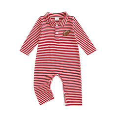 Baby Boy Striped Rugby Long Sleeve Football Romper