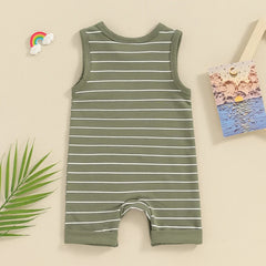 Baby Boy Striped Sleeveless Romper