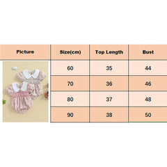 Newborn Baby Girl Short Sleeve Doll Collar Floral Print Onesie