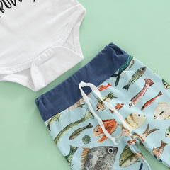 Newborn Baby Boy Fishes Patchwork Outfit