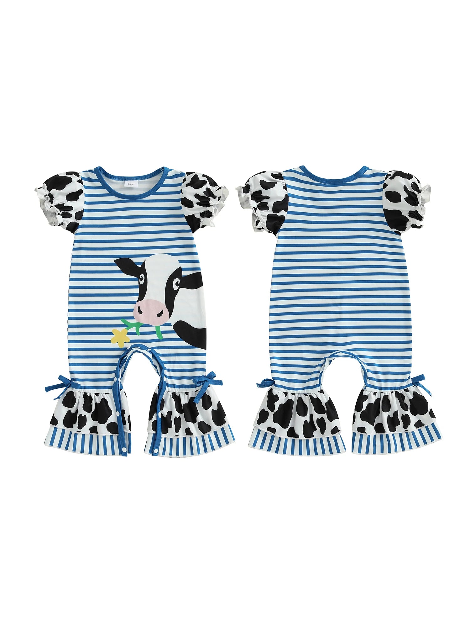 Cow Print Baby Girl Romper | Soft & Stylish Jumpsuit