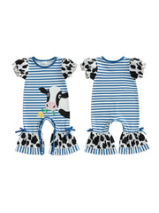Cow Print Baby Girl Romper | Soft & Stylish Jumpsuit
