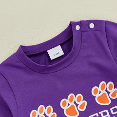 Unisex Baby Letter Print Fall Sweatshirt Romper